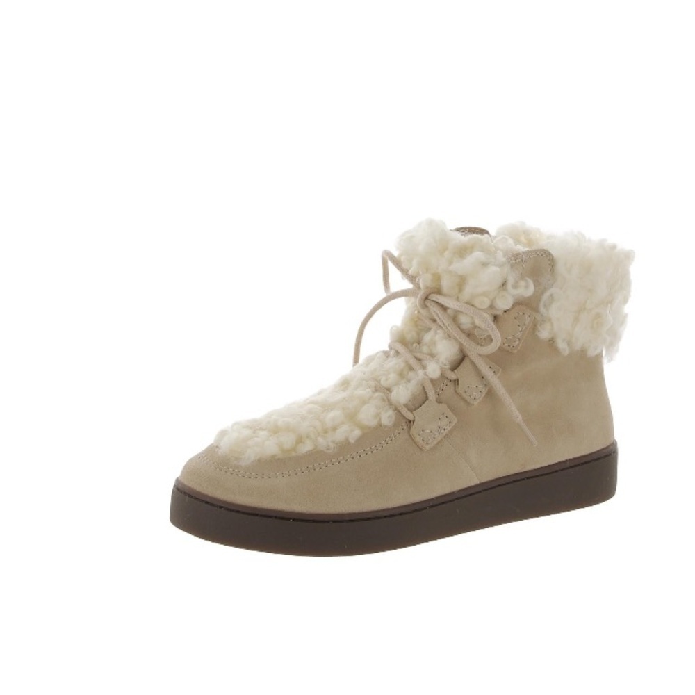 NEW Vionic Splendid Oak Sand Beige Fuzzy Sherpa Boots
